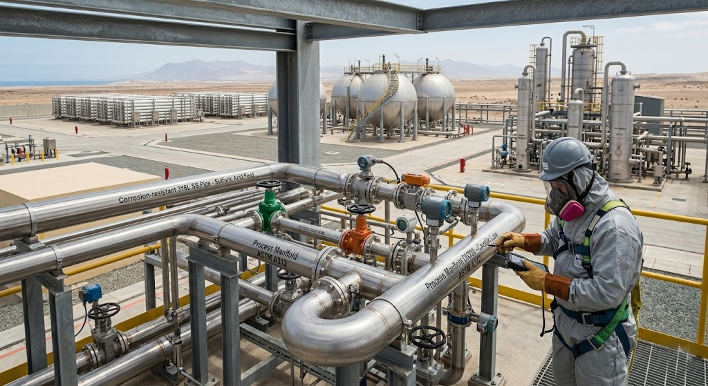 254 SMO stainless steel for chemical processing applications